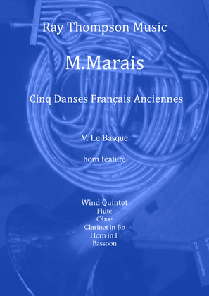 Book cover for Marais: Cinq Danses Français Anciennes (Five Old French Dances) V. Le Basque - wind quintet