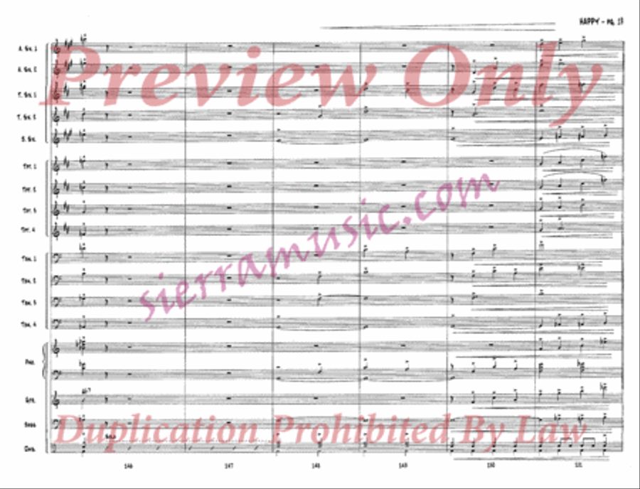 Happy (from One Foot in the Swamp) Jazz Ensemble scores gallery preview page 20