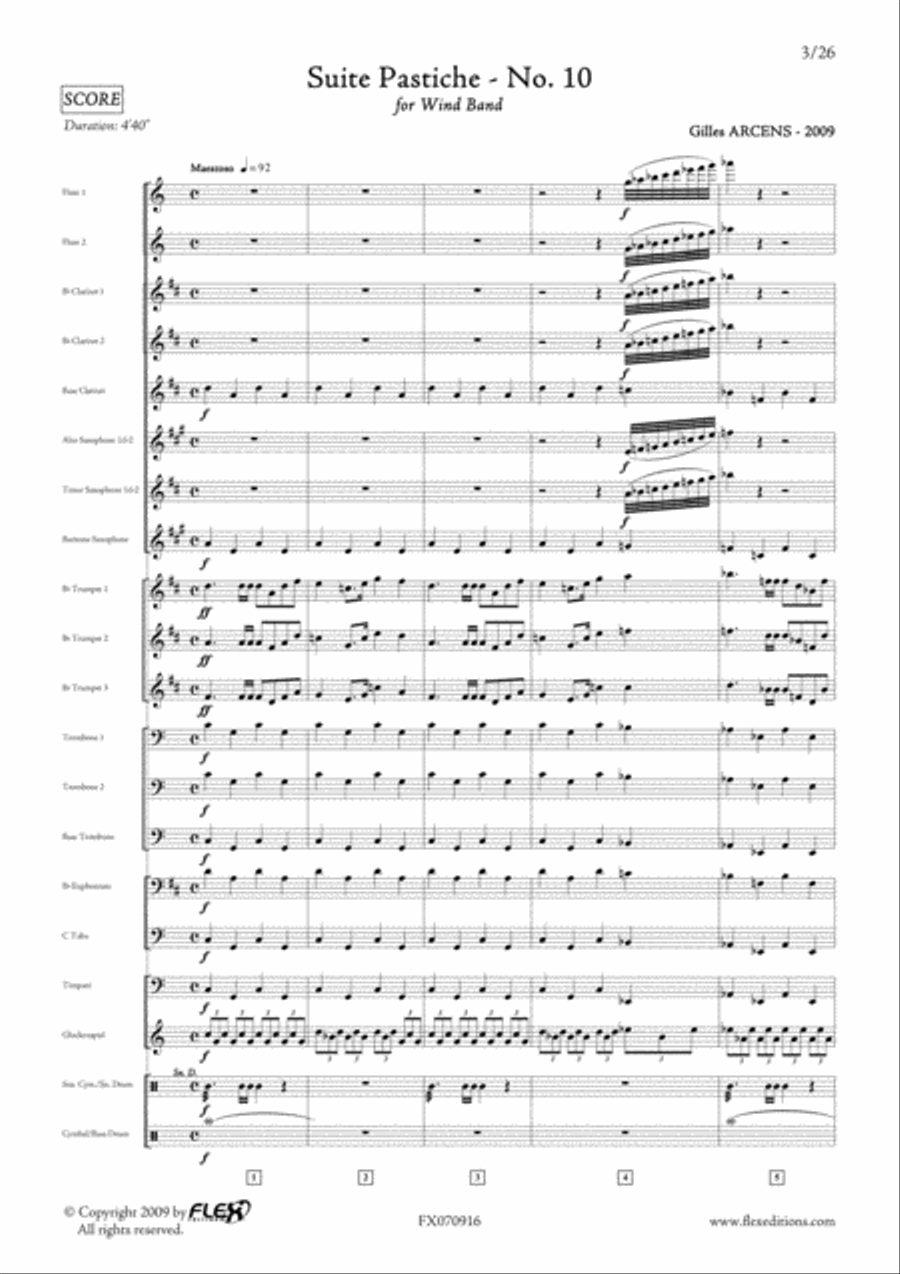 Suite Pastiche: No. 10 Concert Band scores gallery preview page 3