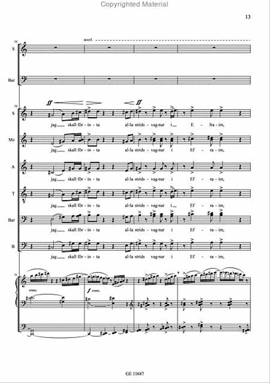 Ropa ut din gladje, dotter Sion Mixed Choir scores gallery preview page 5