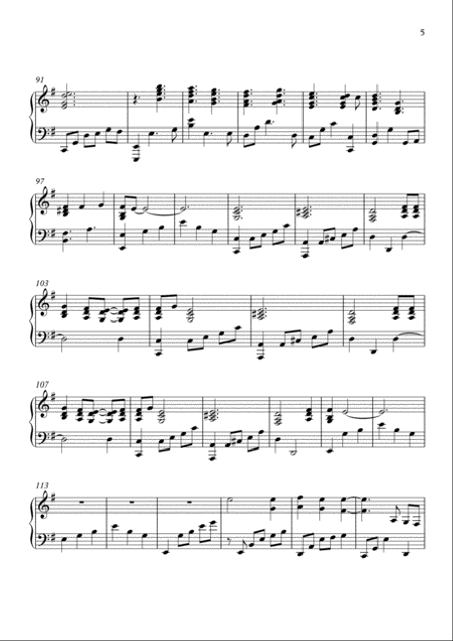 Nothing Else Matters Piano Solo scores gallery preview page 5