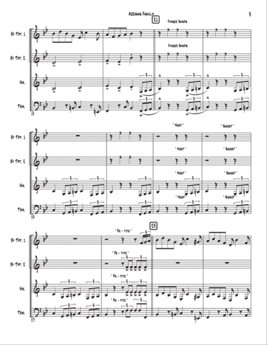 The Addams Family Theme Horn scores gallery preview page 4