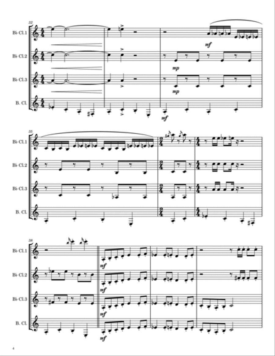 Beetlejuice (main Theme) Woodwind Quartet scores gallery preview page 4