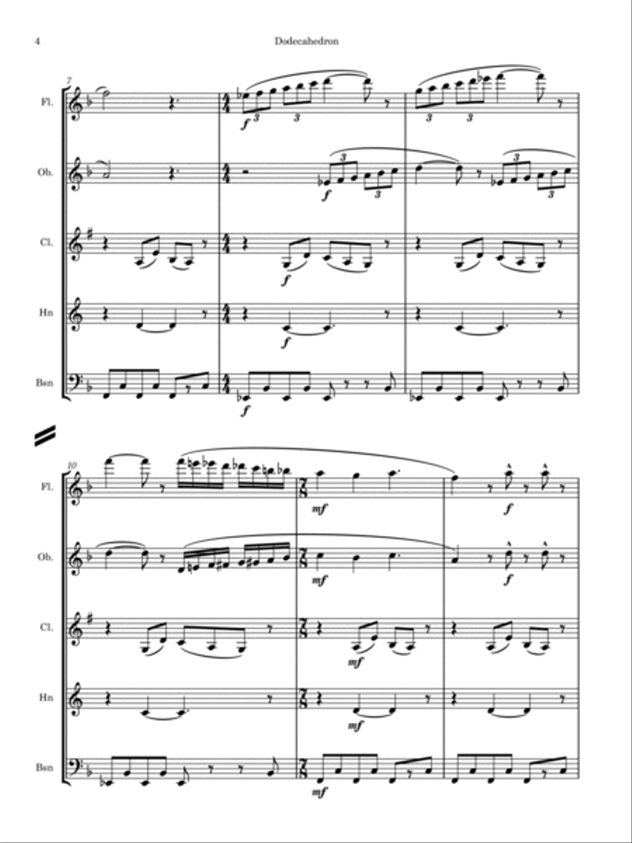 Dodecahedron Woodwind Quintet scores gallery preview page 4