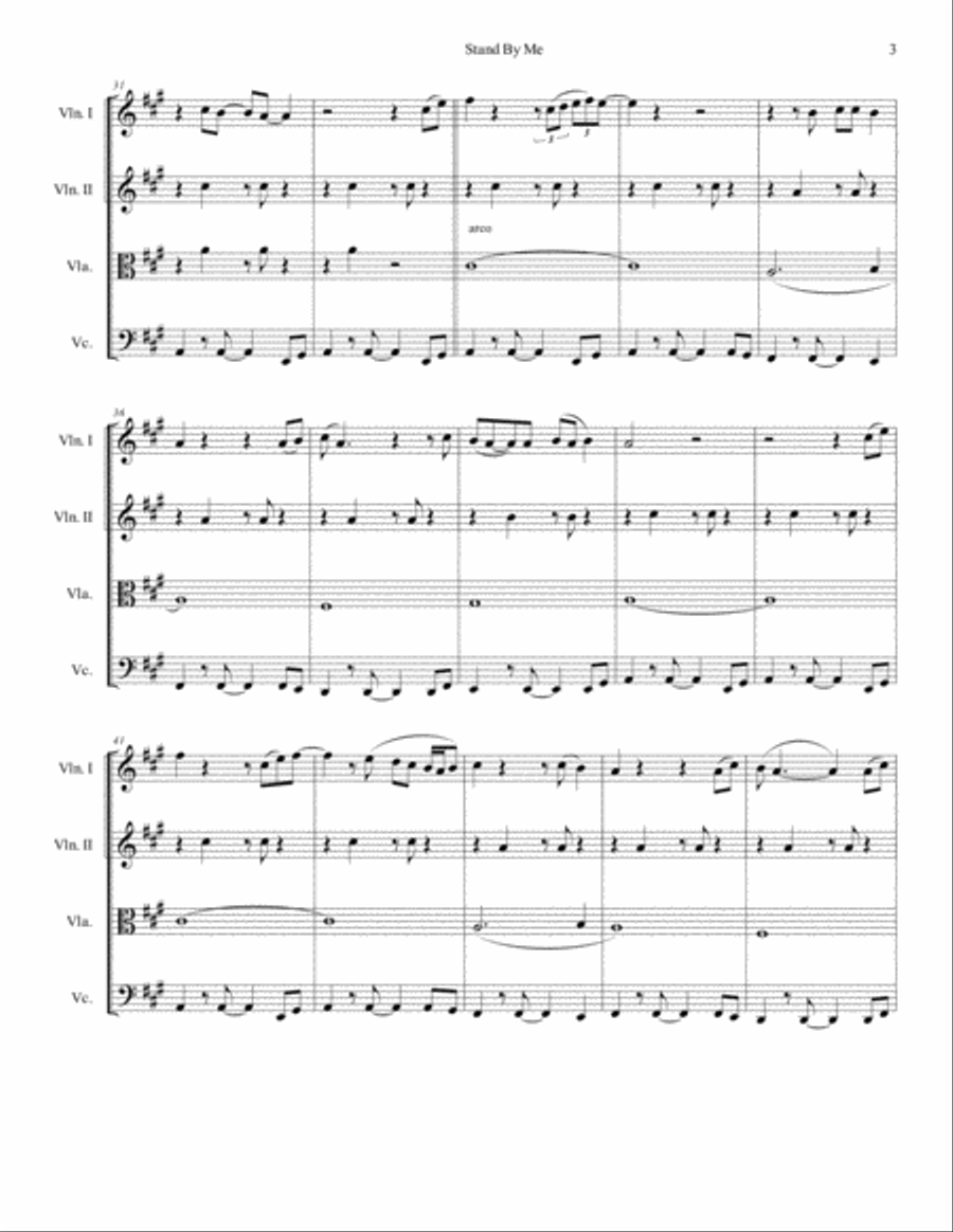 Stand By Me String Quartet scores gallery preview page 4