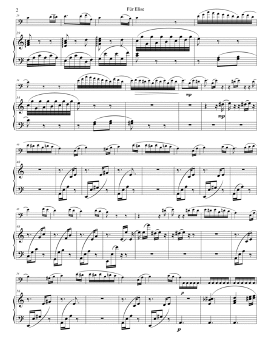 For Elise String Duet scores gallery preview page 2