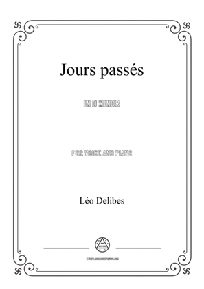 Book cover for Delibes-Jours passés in d minor,for voice and piano
