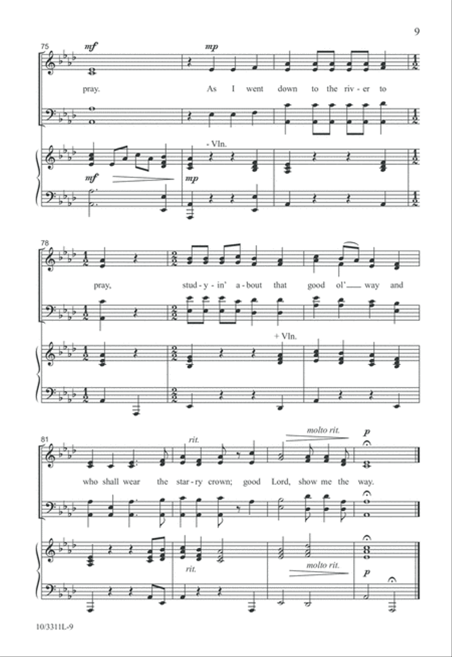 Down to the River to Pray 4-Part scores gallery preview page 9