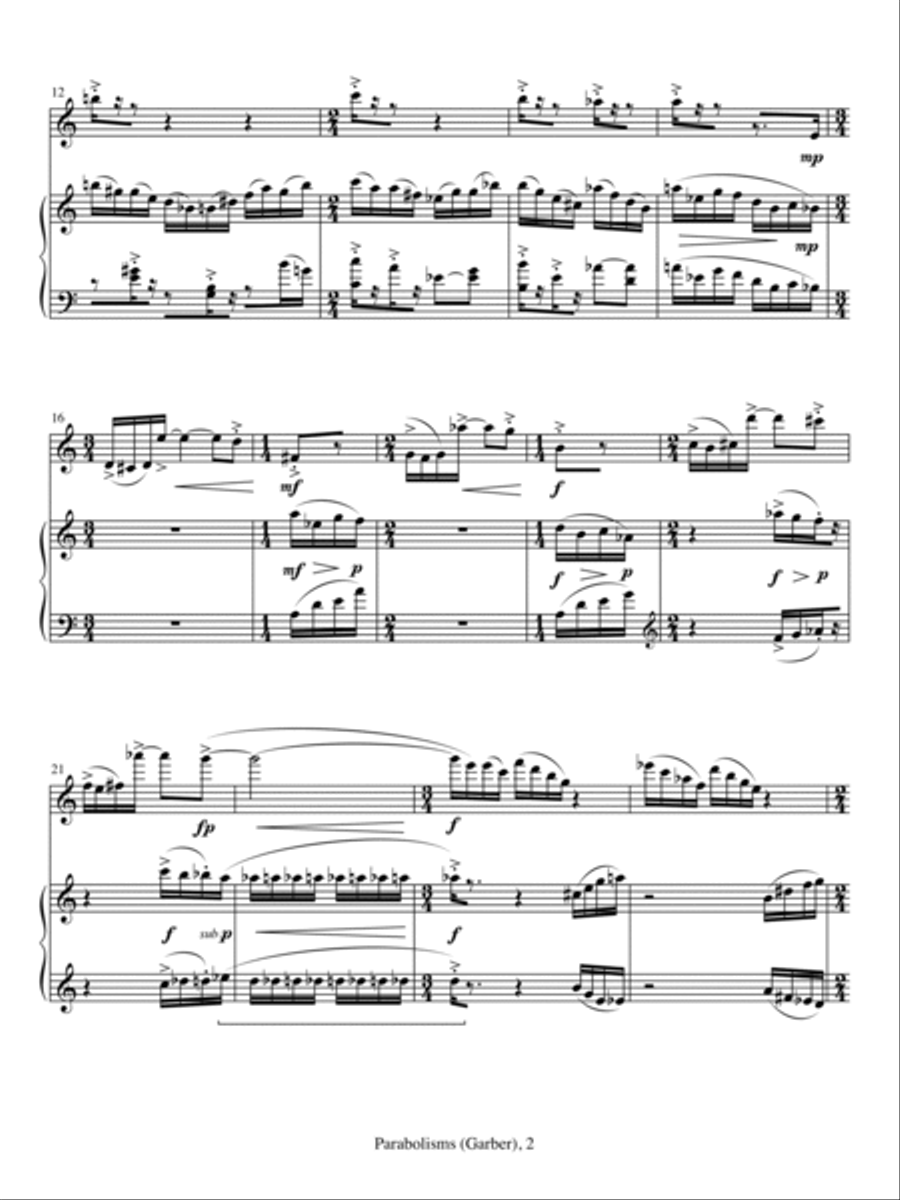 Parabolisms (for Alto Saxophone and Piano) Alto Saxophone scores gallery preview page 2