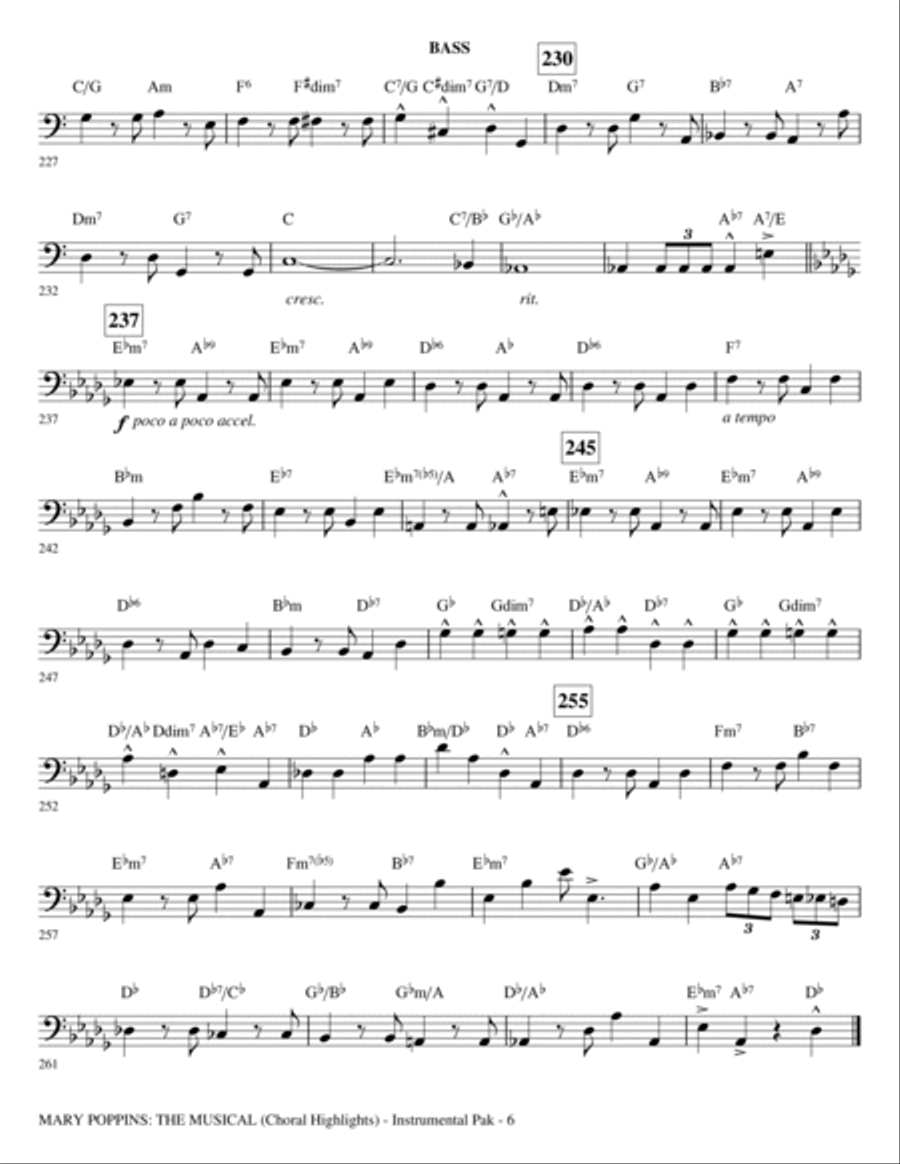 Mary Poppins: The Musical - Bass Choir scores gallery preview page 6