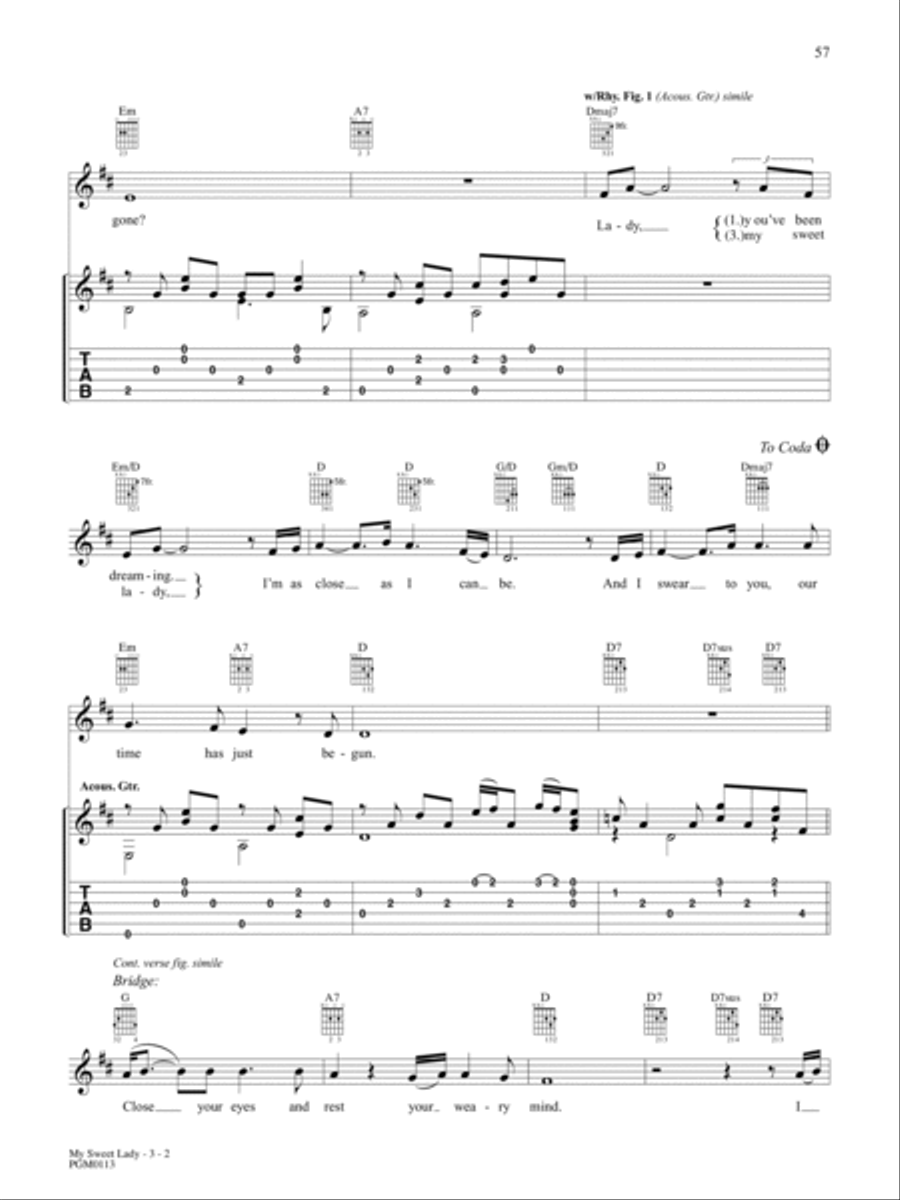 My Sweet Lady Guitar Tablature scores gallery preview page 2