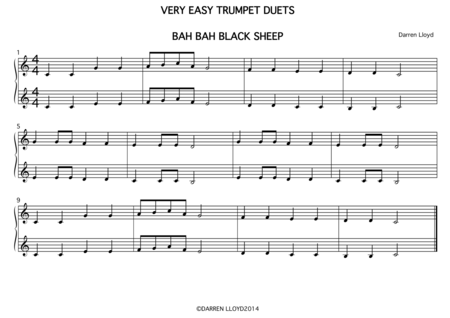 14 Easy duets for Trumpet or Cornet