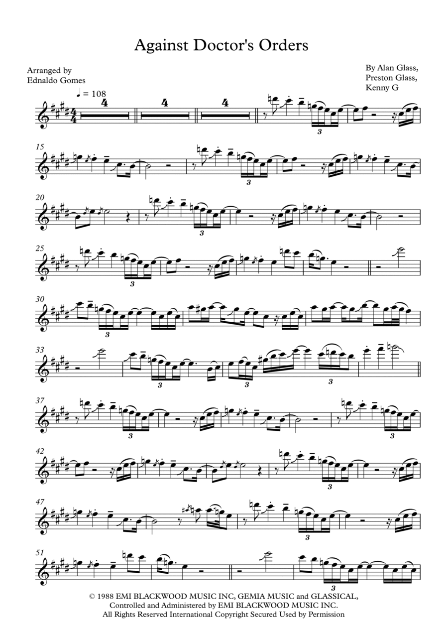 Against Doctor's Orders Alto Saxophone scores gallery preview page 1