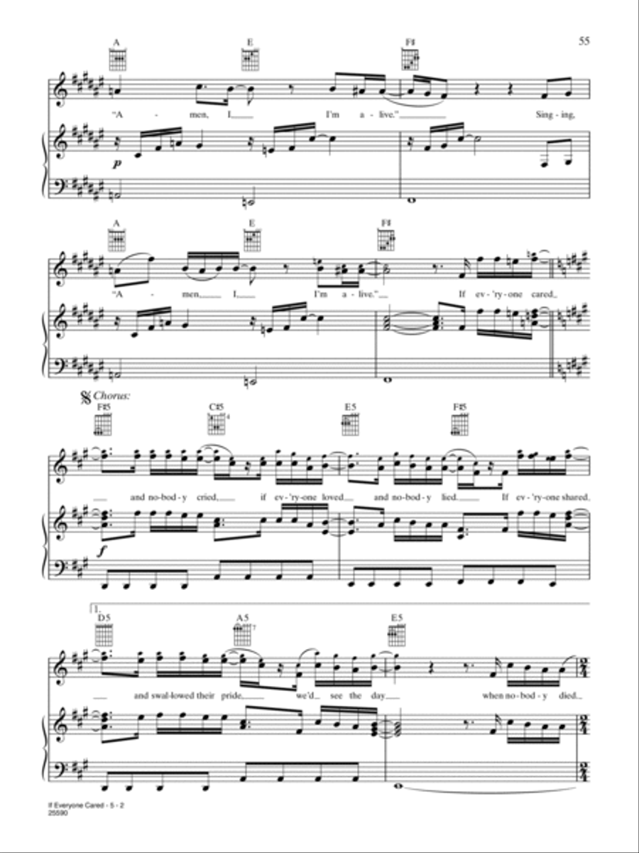 If Everyone Cared Piano, Vocal, Guitar scores gallery preview page 2