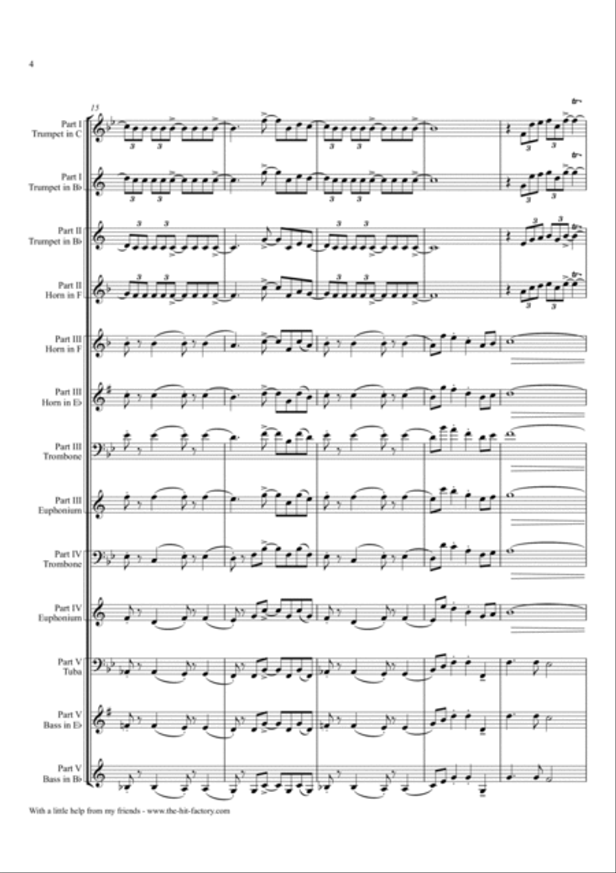With A Little Help From My Friends Euphonium scores gallery preview page 4