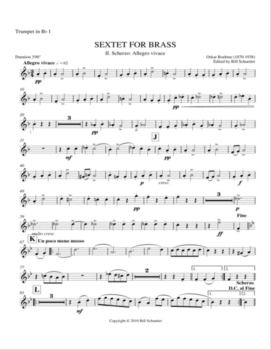 Brass Sextet: Ii - Scherzo: Allegro Vivace Chamber Music scores gallery preview page 4