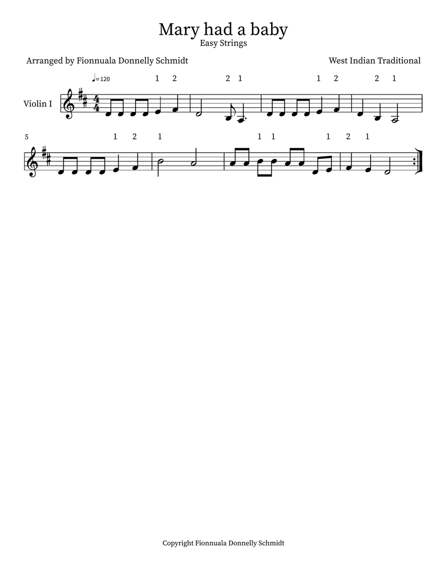 Mary had a baby - Easy String Orchestra String Orchestra scores gallery preview page 3