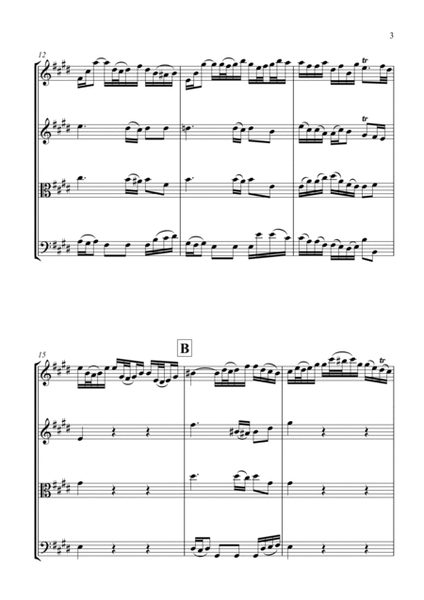 Bach: Concerto for Violin in E major Mov 2 for String Quartet - Score and Parts image number null