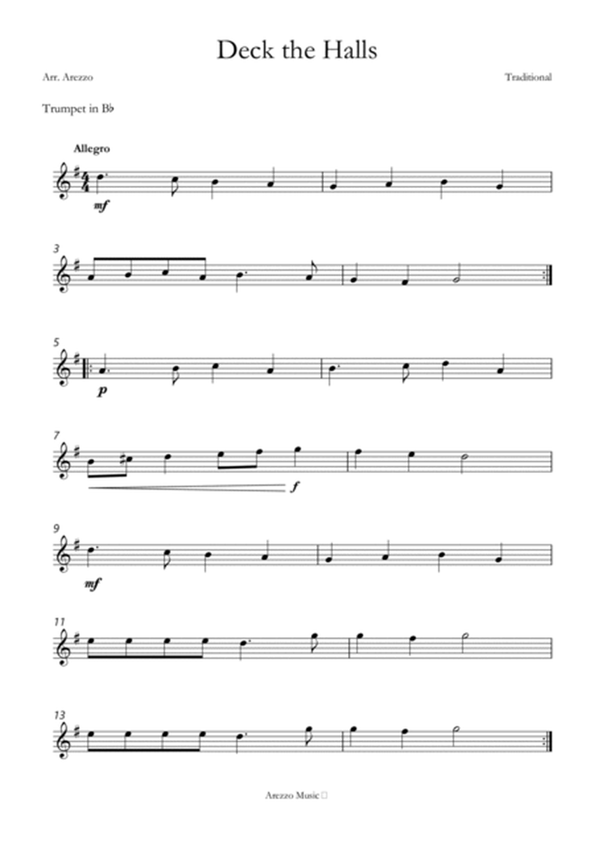 deck the halls sheet music arrangement for trumpet and Bassoon image number null