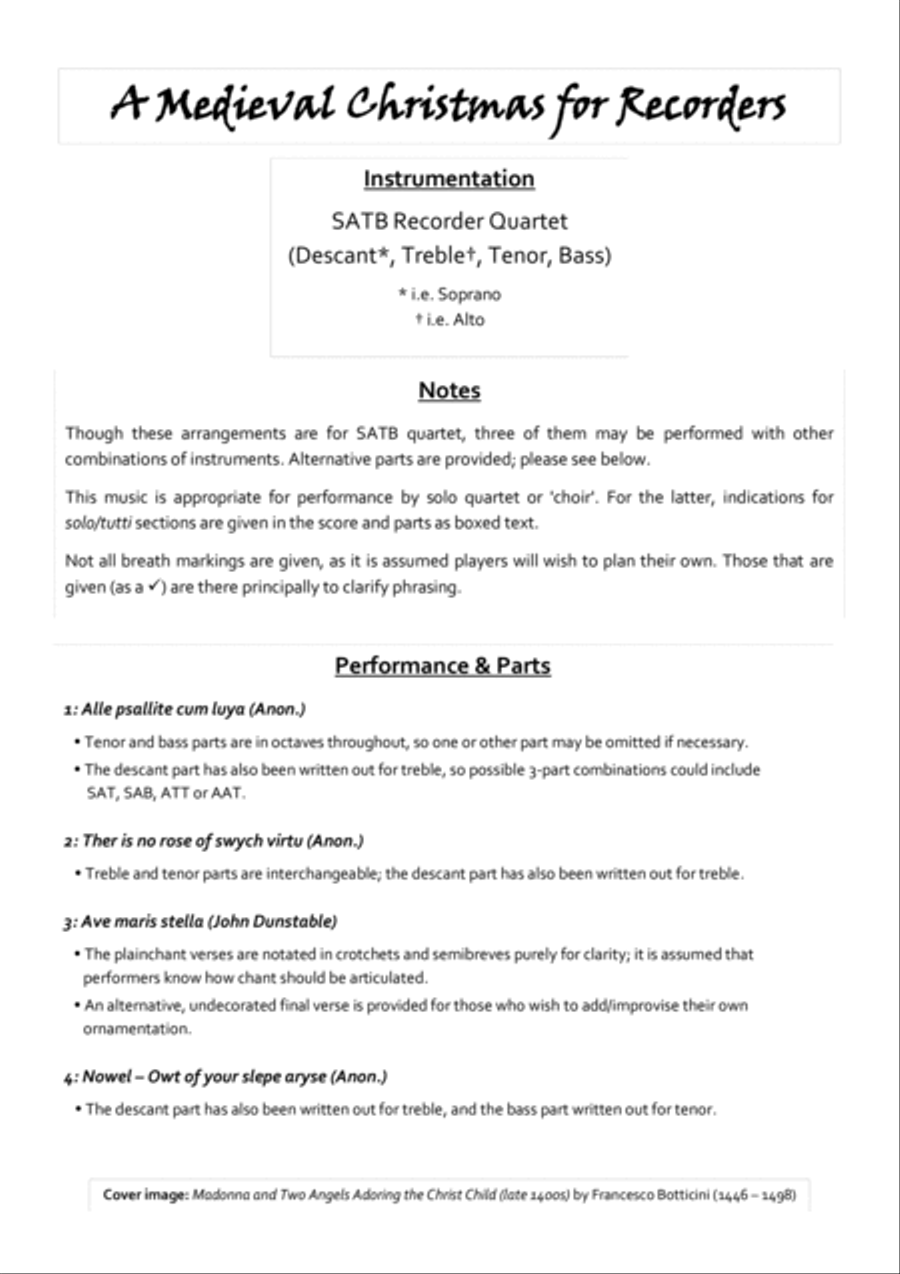 A Medieval Christmas for Recorders Small Ensemble scores gallery preview page 2