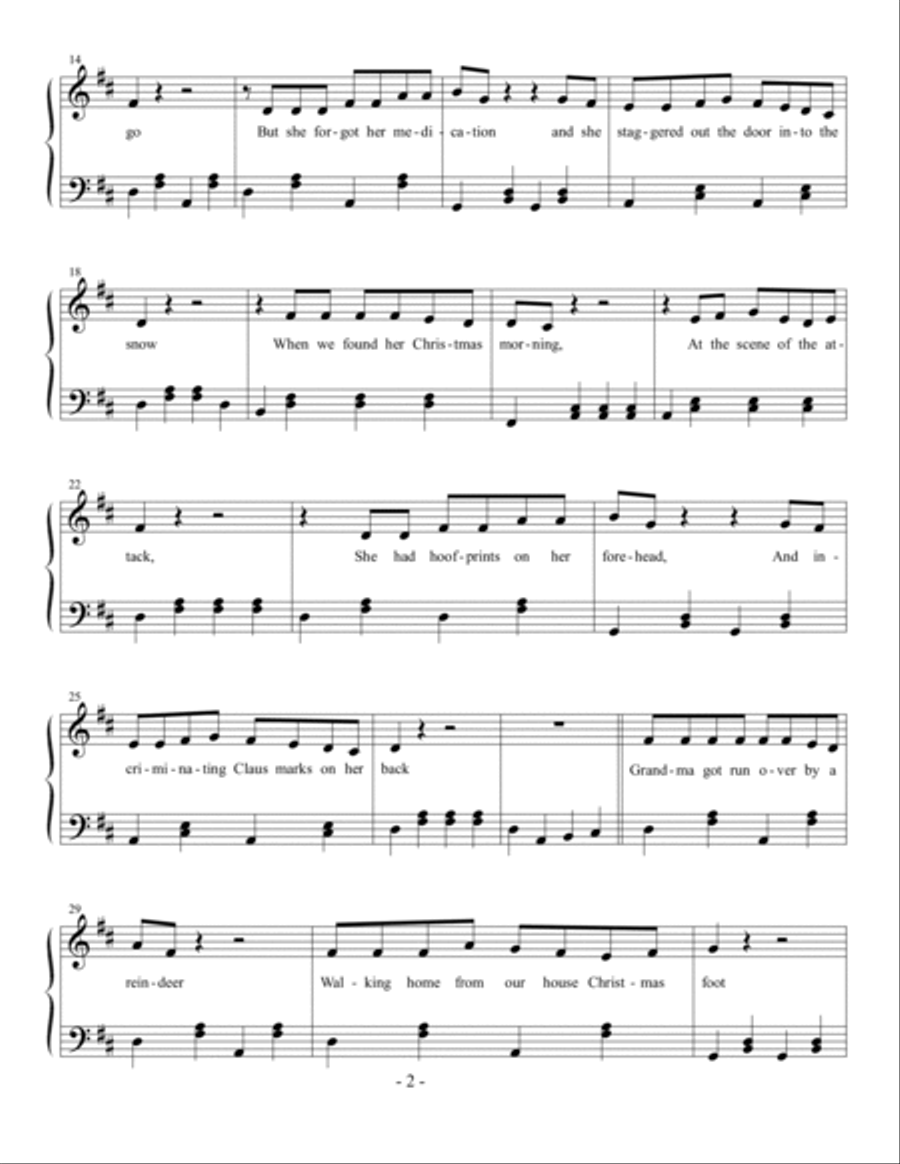 Grandma Got Run Over By A Reindeer Voice scores gallery preview page 2