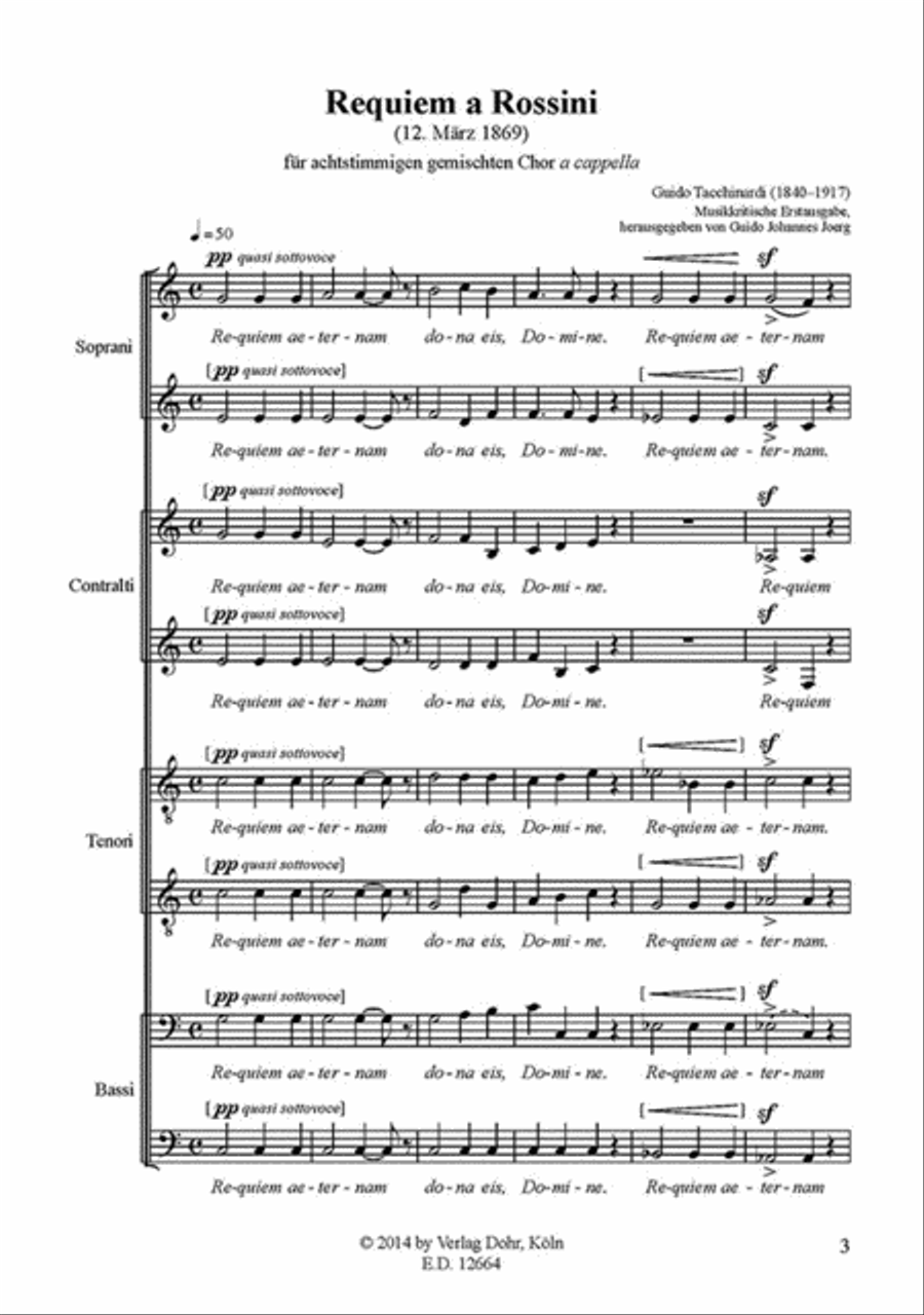 Requiem a Rossini für achtstimmigen gemischten Chor a cappella (1869) (Erstdruck) SSAATTBB scores gallery preview page 2