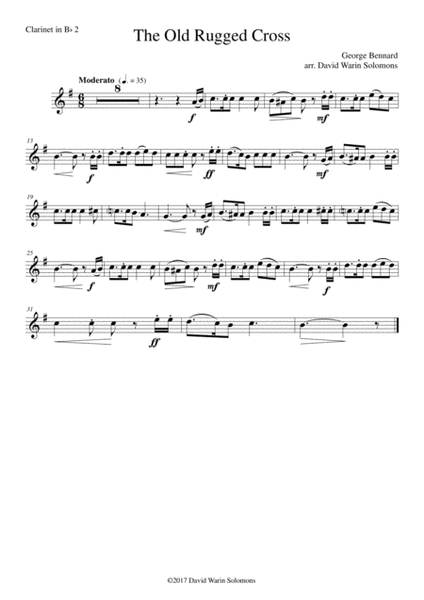 The Old Rugged Cross (original version) Clarinet Quartet image number null