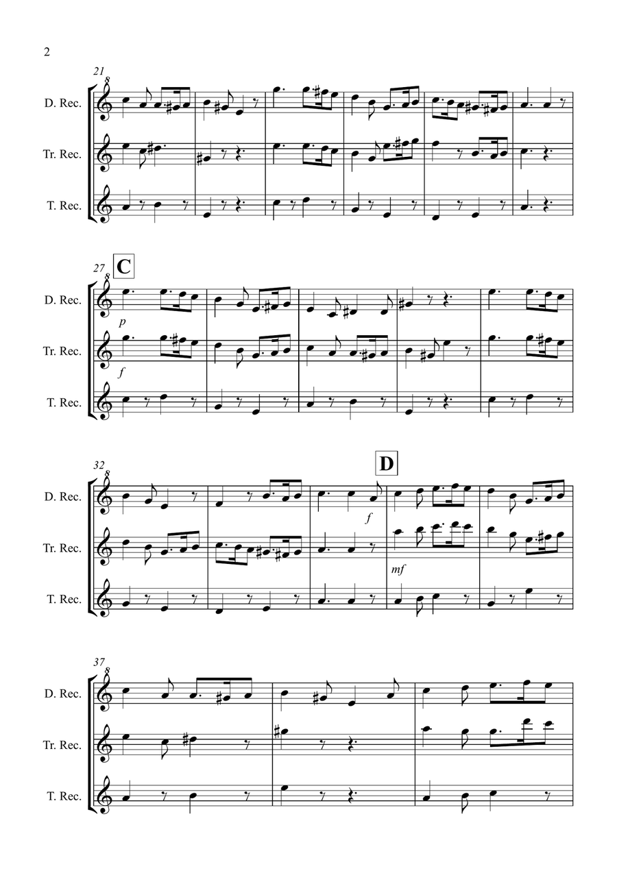 Greensleeves for Recorder Trio Recorder scores gallery preview page 2