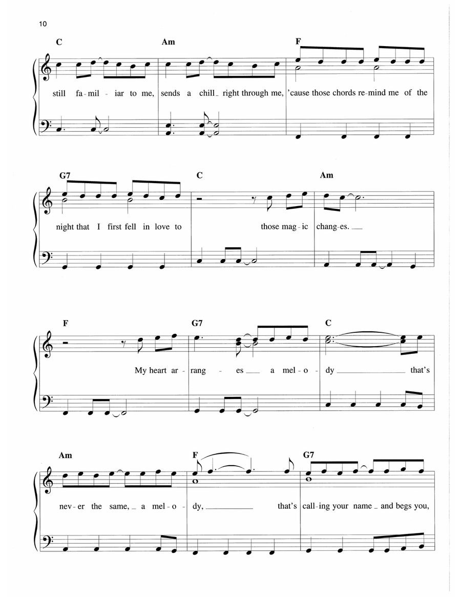 Those Magic Changes (from Grease) Easy Piano scores gallery preview page 2