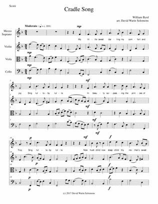 Cradle Song for mezzo soprano and string trio