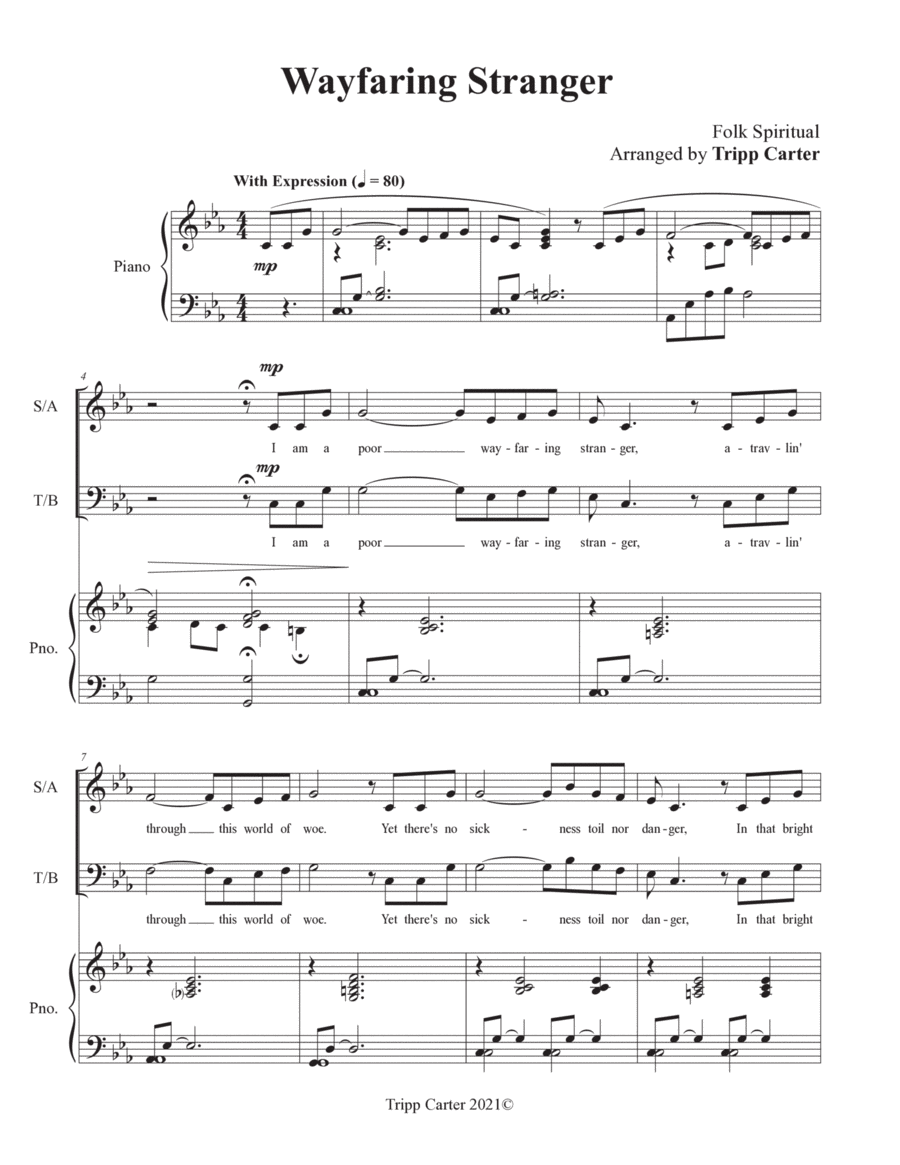 Wayfaring Stranger Wayfaring Stranger 4-Part scores gallery preview page 1