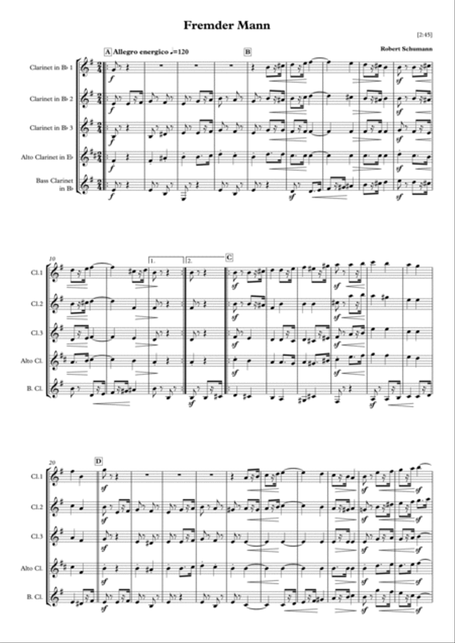 4 Pieces from Album für die Jugend - Robert Schumann Woodwind Quartet scores gallery preview page 6