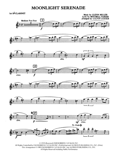 Moonlight Serenade: 1st B-flat Clarinet