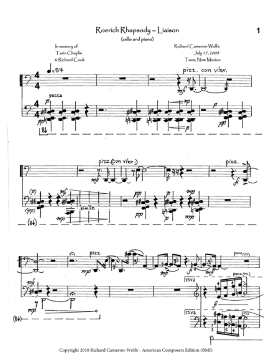 [Cameron-Wolfe] Roerich Rhapsody-Liason I Piano scores gallery preview page 5