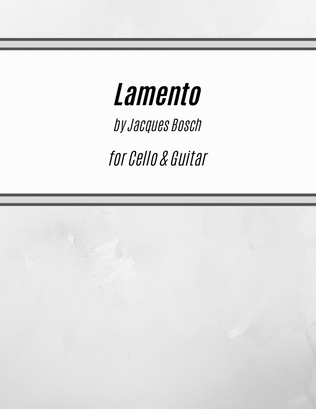 Book cover for Lamento (for Cello and Guitar)