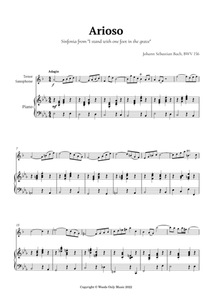 Arioso by Bach for Tenor Sax and Piano image number null