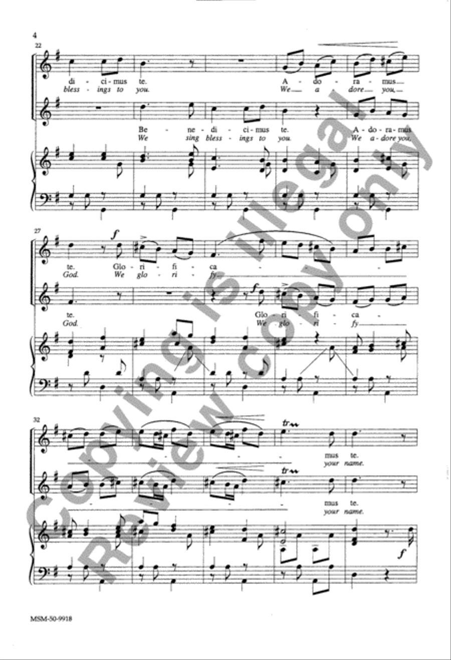 Laudamus Te We Praise You, God (Choral Score) image number null