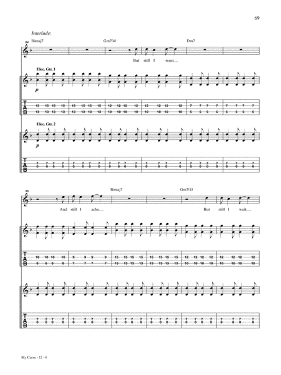 My Curse Guitar Tablature scores gallery preview page 6