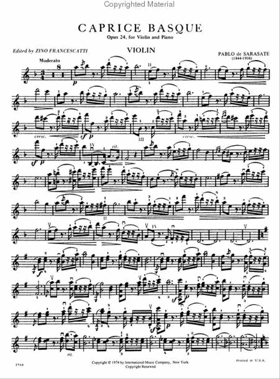 Caprice Basque, Op. 24 Caprice Basque, Op. 24 Violin Solo scores gallery preview page 2
