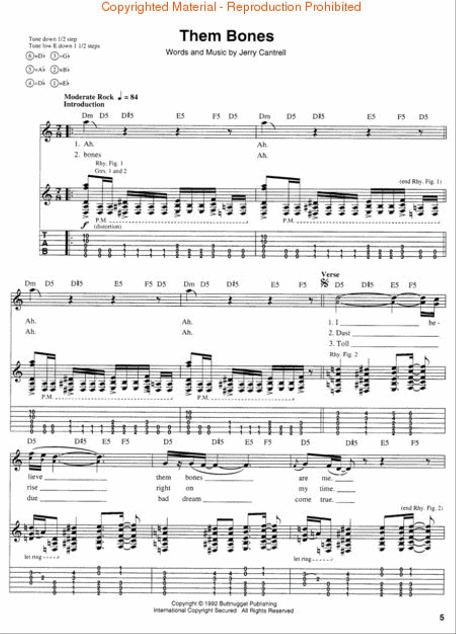 Alice In Chains – Dirt Alice In Chains – Dirt Electric Guitar scores gallery preview page 2
