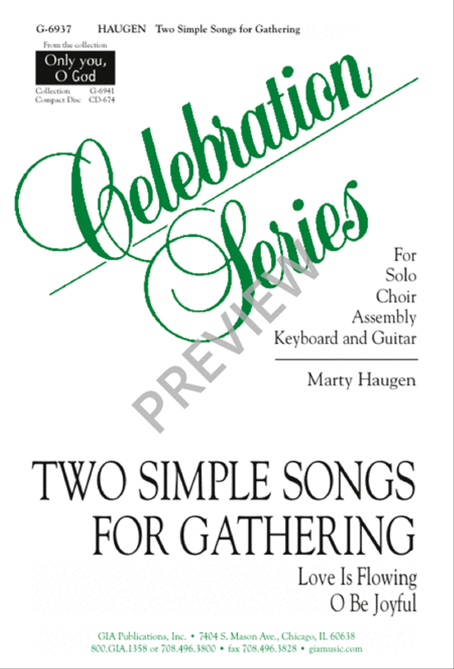 Two Simple Songs for Gathering 4-Part scores gallery preview page 1