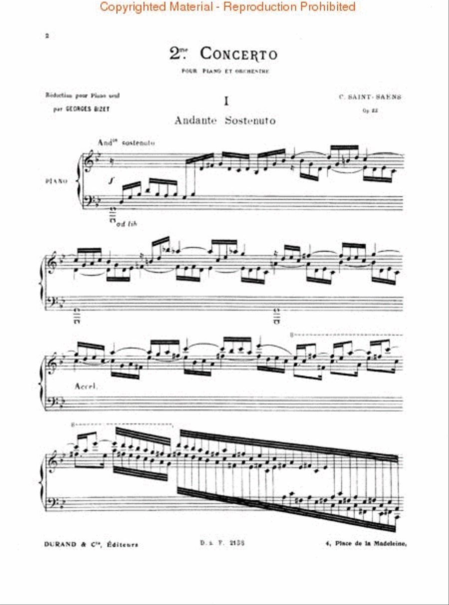 Concerto for Piano and Orchestra in G Minor No. 2, Op. 22 Piano Solo scores gallery preview page 2