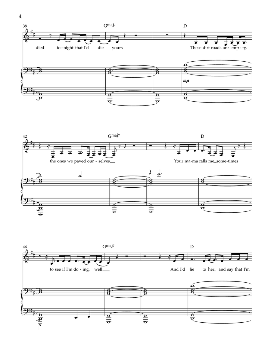 A House In Nebraska Piano, Vocal scores gallery preview page 4