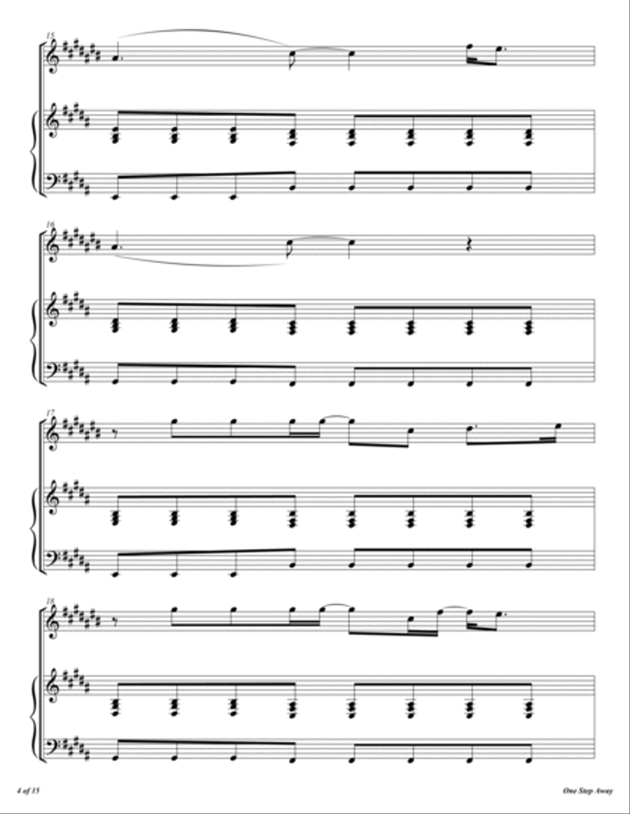One Step Away One Step Away Trumpet Solo scores gallery preview page 5