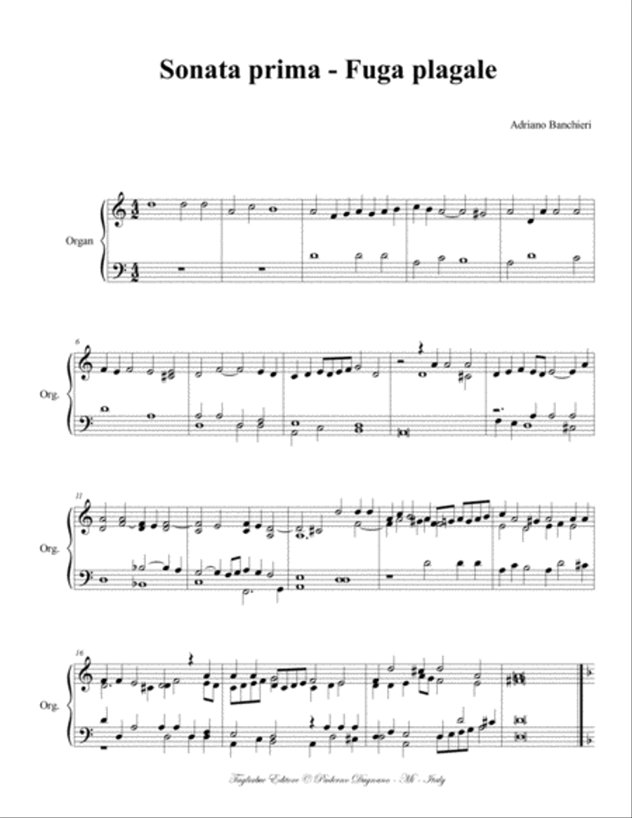 L'ORGANO SUONARINO - Banchieri - 6 Sonate for Organ Organ Solo scores gallery preview page 2