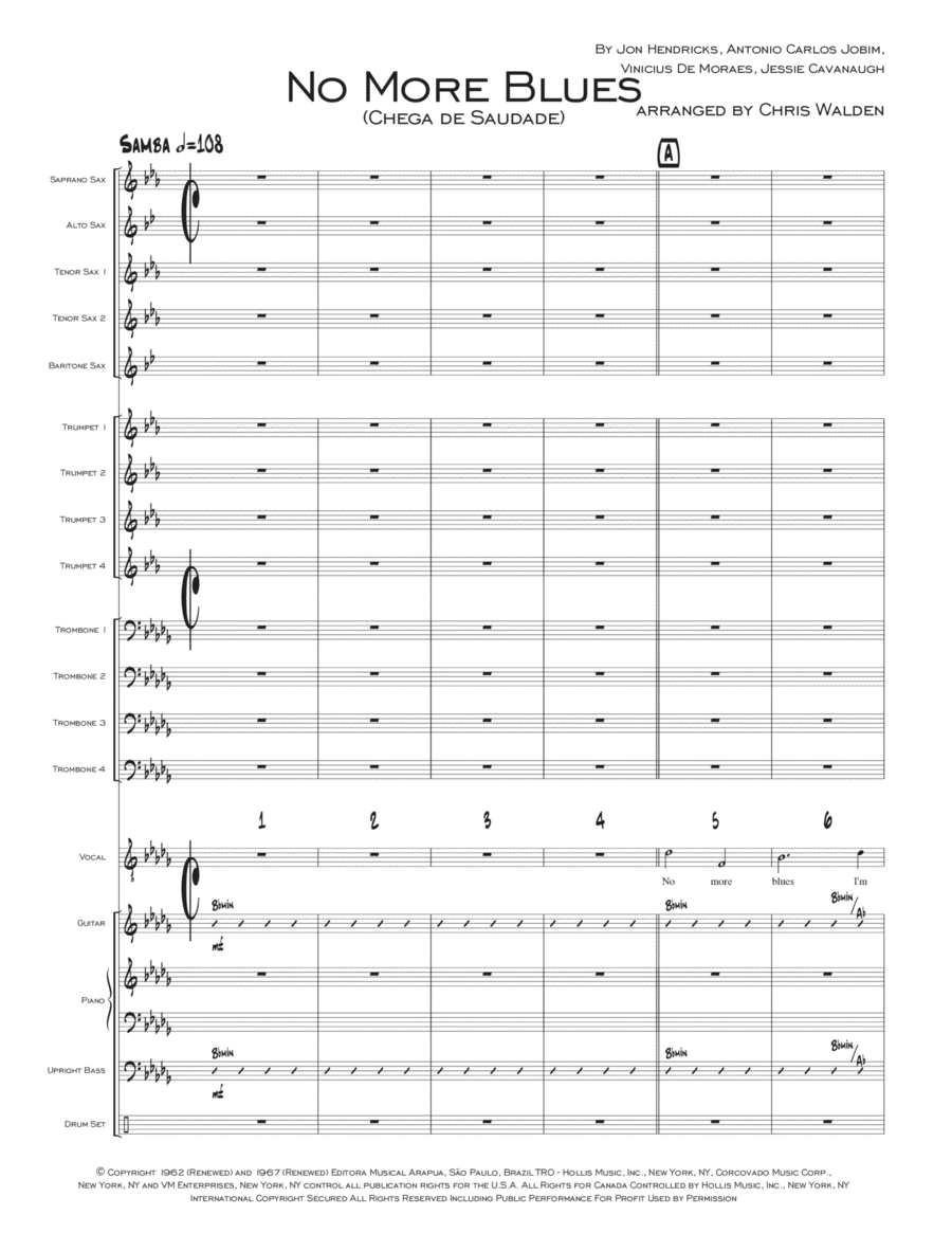 Chega De Saudade (no More Blues) Jazz Ensemble scores gallery preview page 1