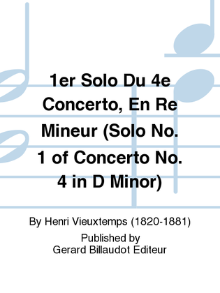 1er Solo du 4e Concerto, en Re Mineur
