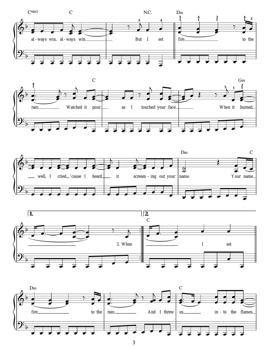 Set Fire To The Rain Voice scores gallery preview page 3
