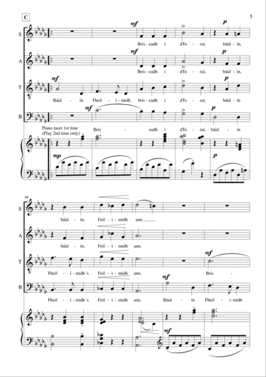 Báidín Fheilimidh Báidín Fheilimidh 4-Part scores gallery preview page 6