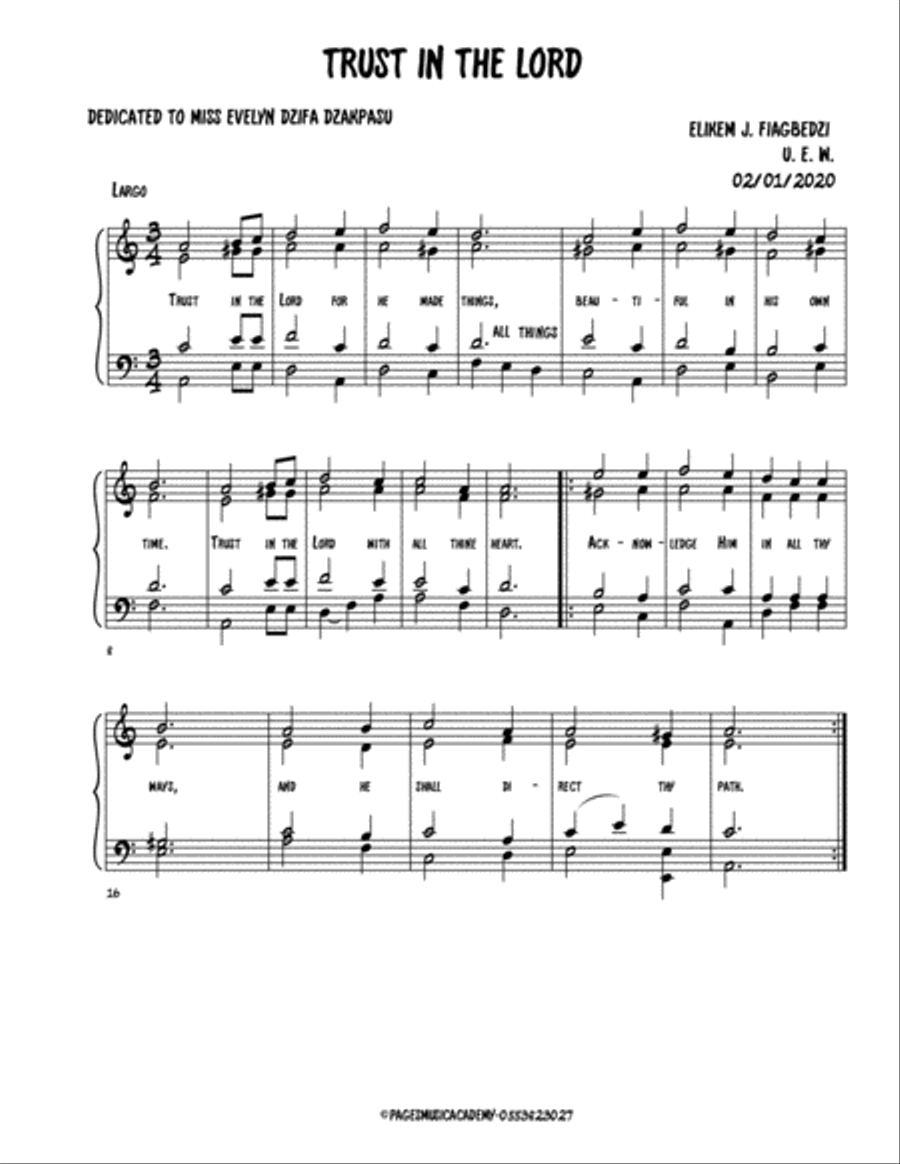 Trust in the Lord Voice scores gallery preview page 1